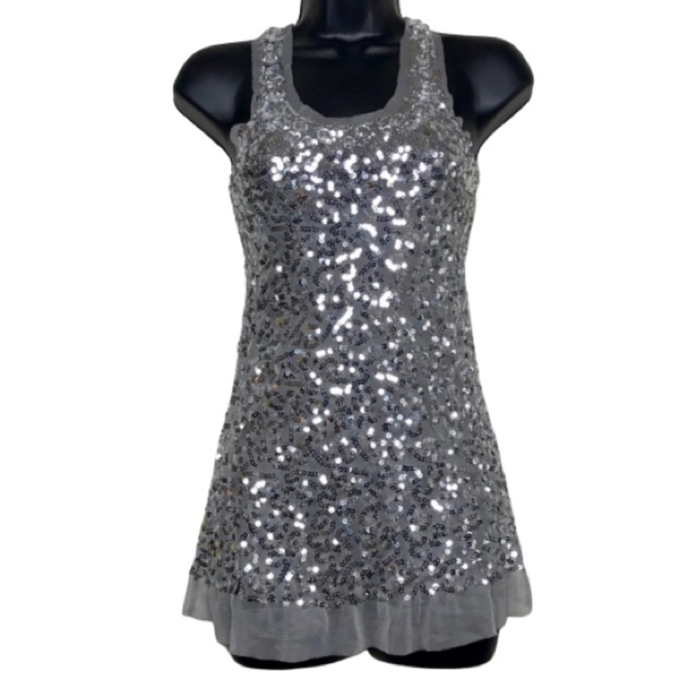 Body Central Super Shimmery Mesh Tank Top
